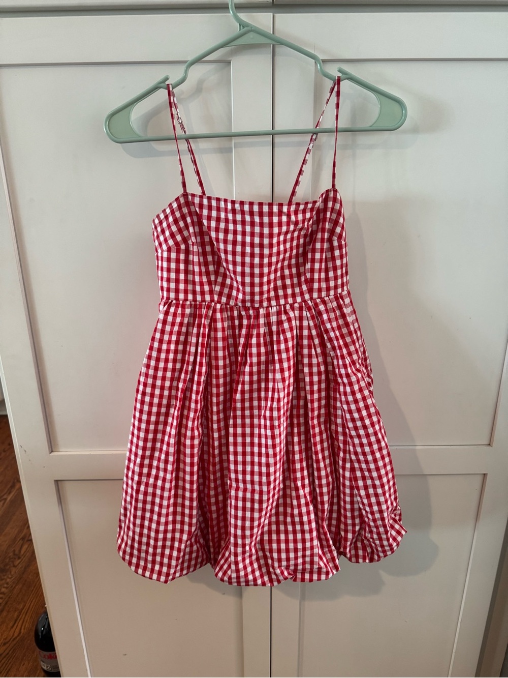 Abercrombie Woman XS Red Gingham Spaghetti Strap Dress